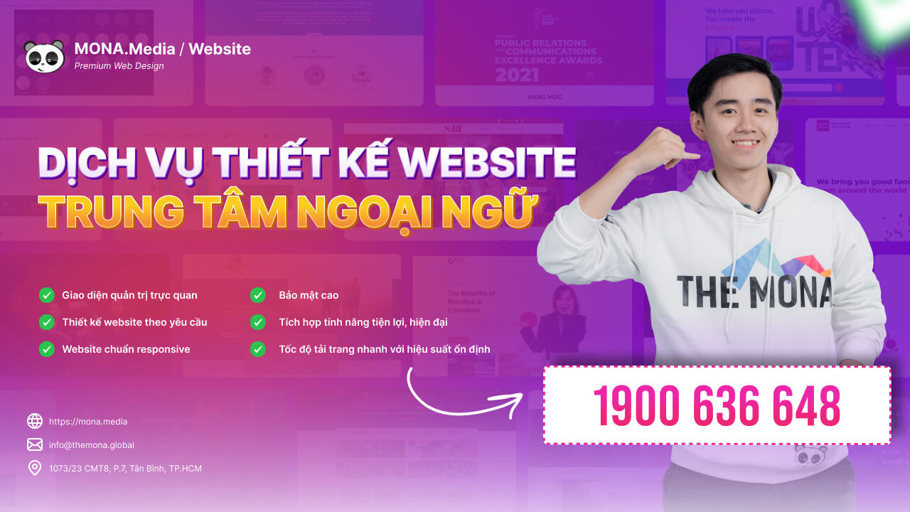 Dịch vụ thiết kế web trung tâm ngoại ngữ