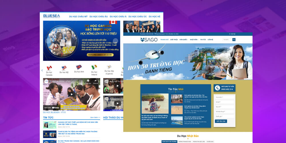 Giao diện website du học