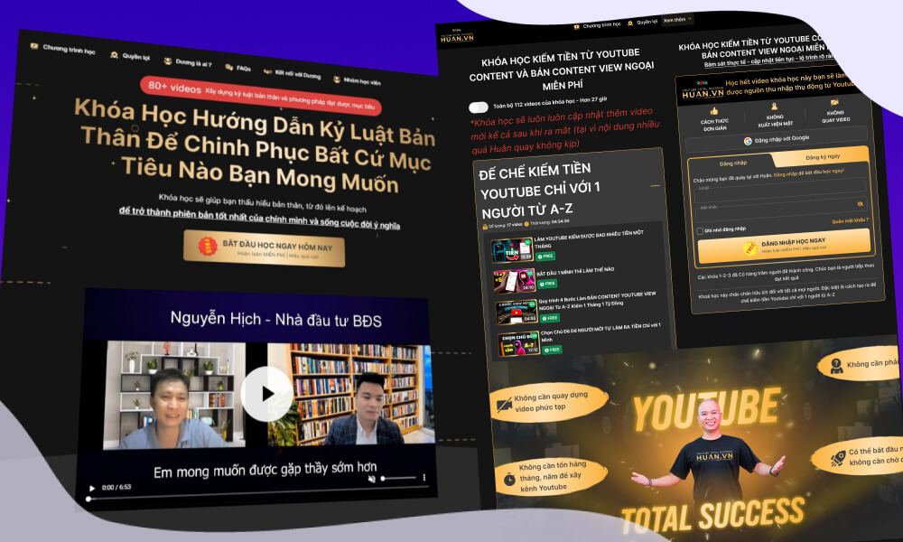 Mẫu thiết kế trang web bán khóa học online