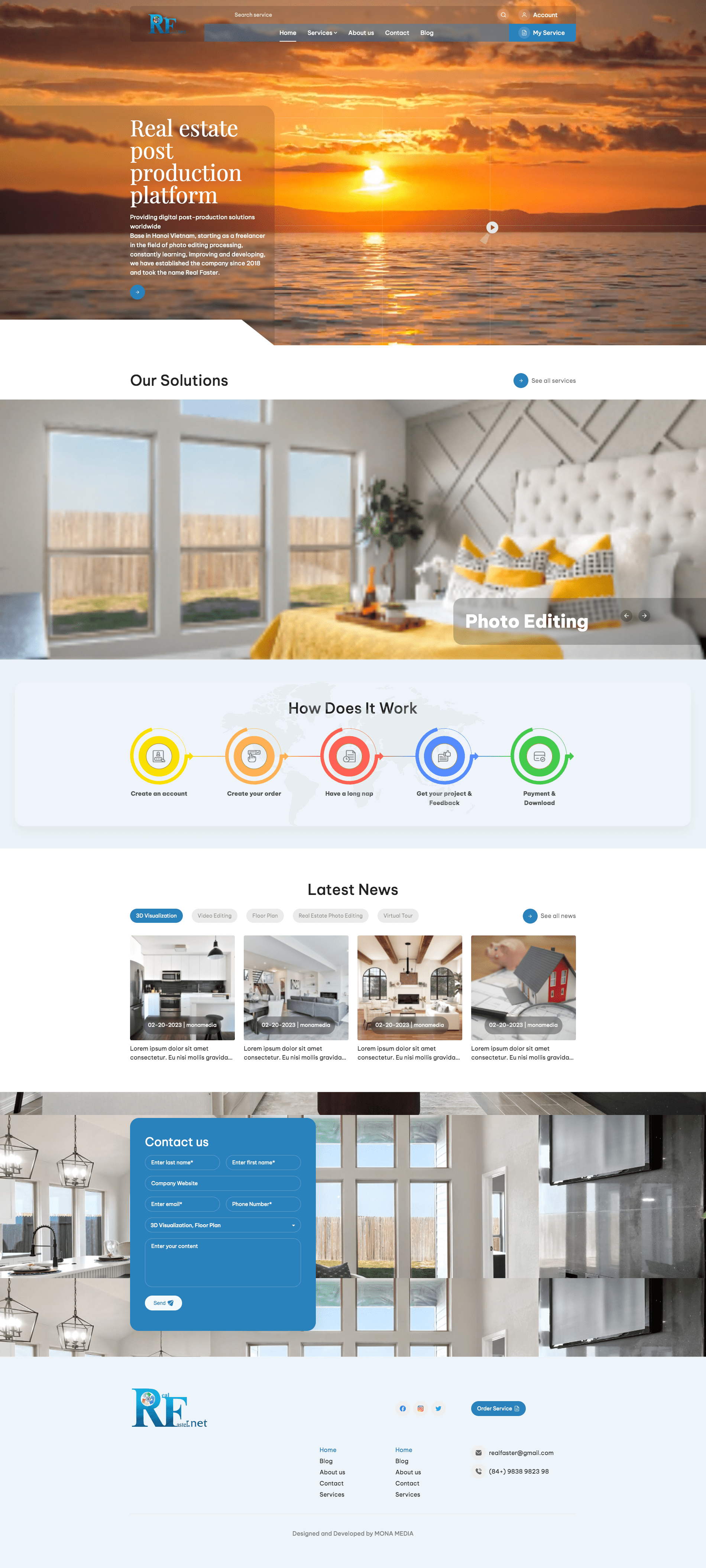 Mẫu web bất động sản tại MONA