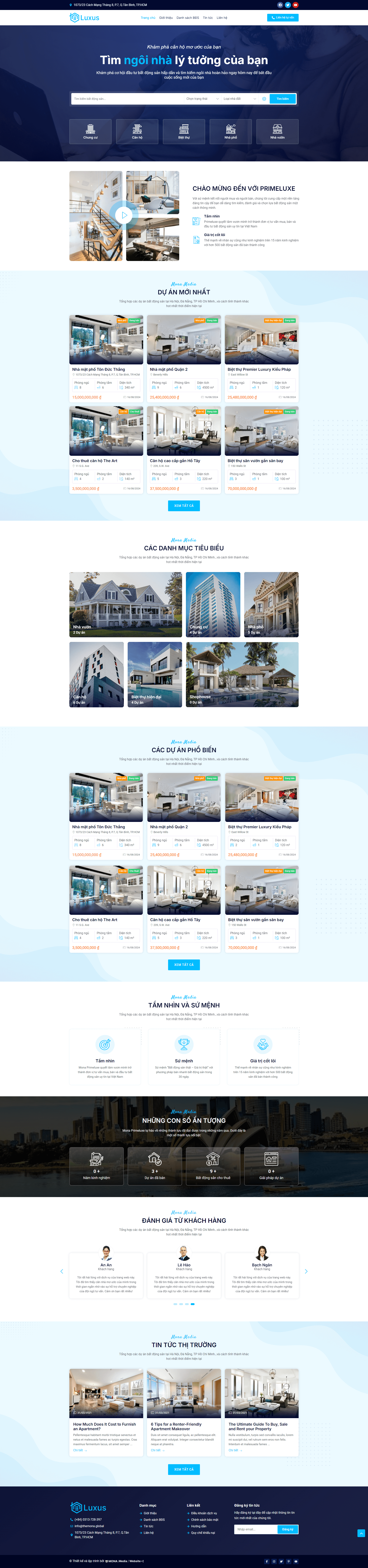 Mẫu thiết kế web BĐS