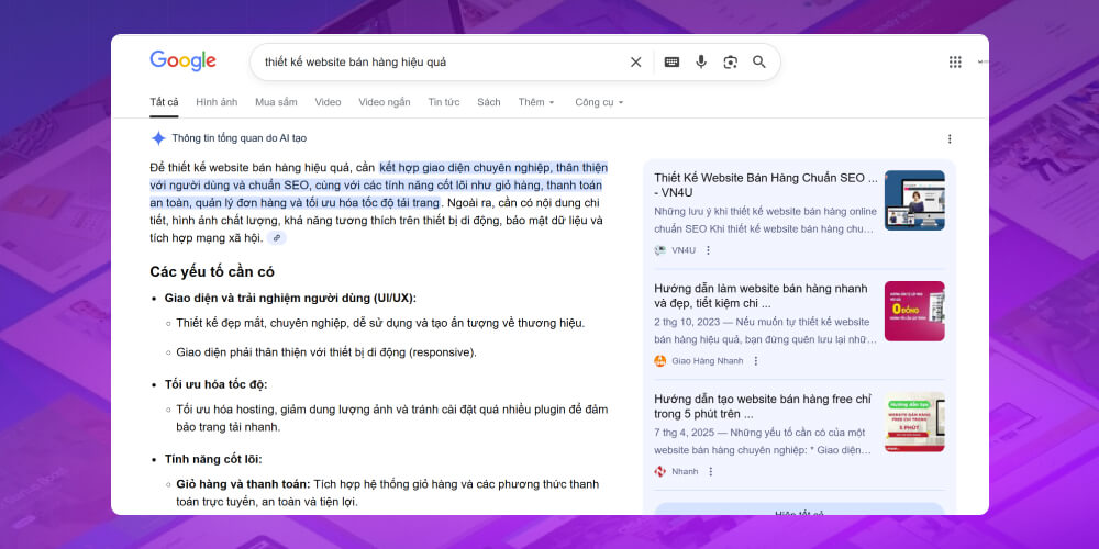 Xuất hiện trên AI Overviews