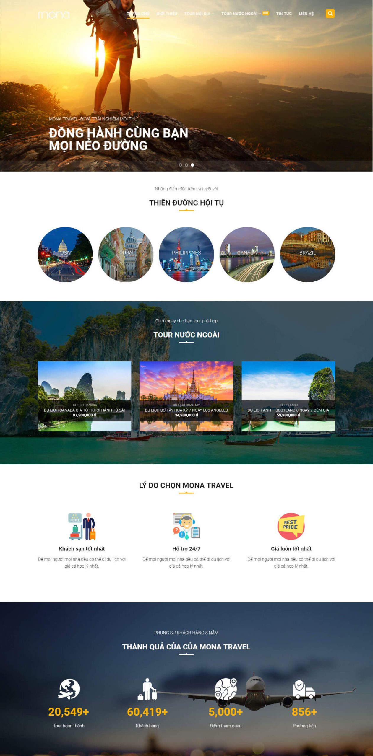 Thiết kế website du lịch chuyên nghiệp | Công ty Monamedia