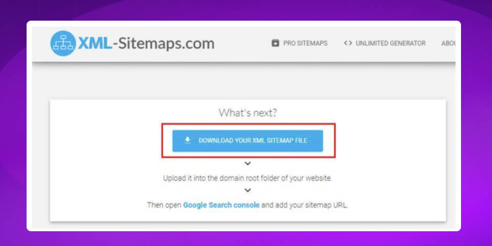 Tải file Sitemap xml