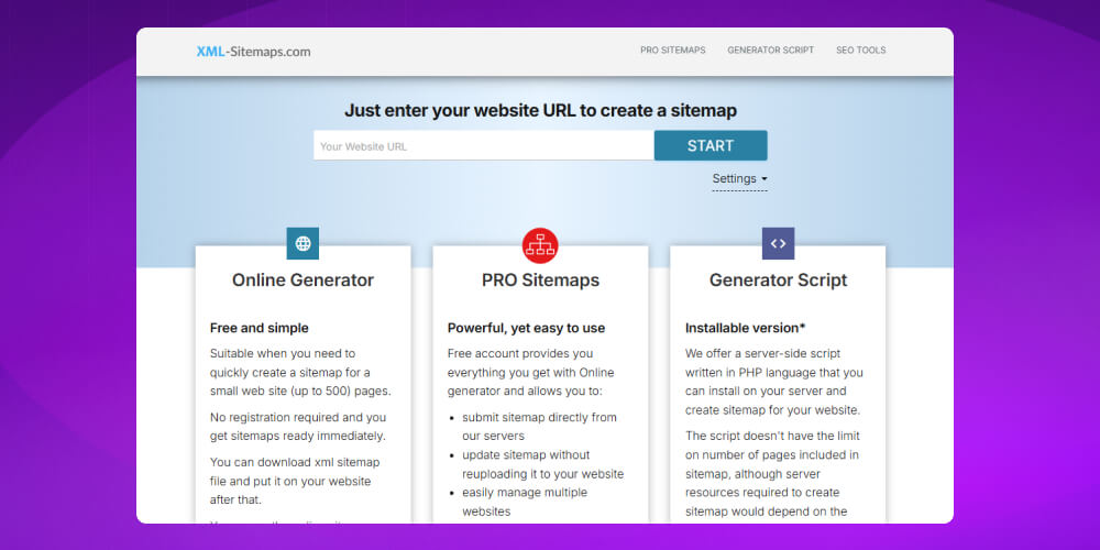 Truy cập công cụ tạo Sitemap 