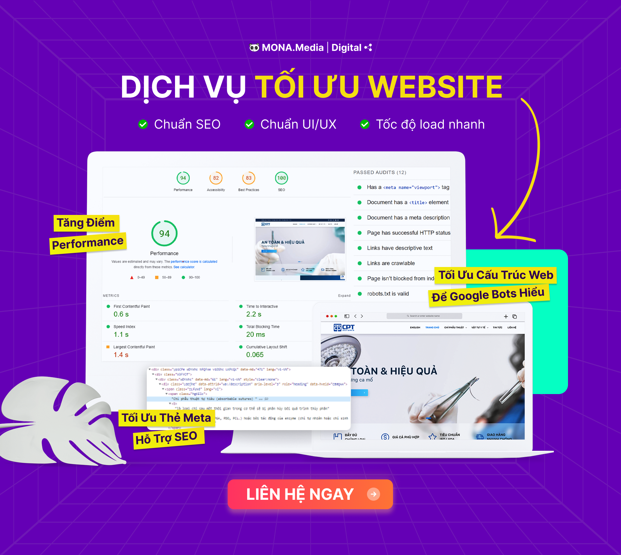 Dịch vụ tối ưu website tại MONA