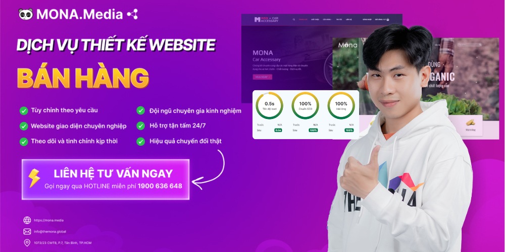 MONA - Đơn vị nhận thiết kế website bán hàng chuyên nghiệp, uy tín