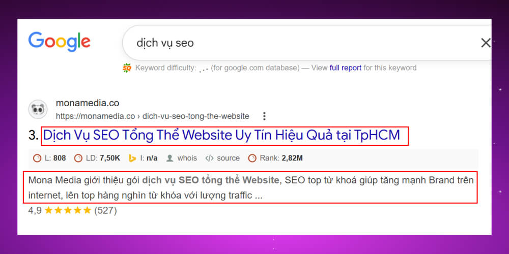 Hiển thị Title và Description trên kết quả tìm kiếm