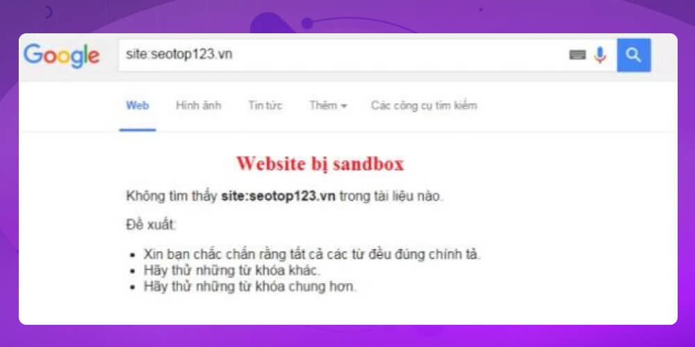 Dấu hiệu website dính Sandbox