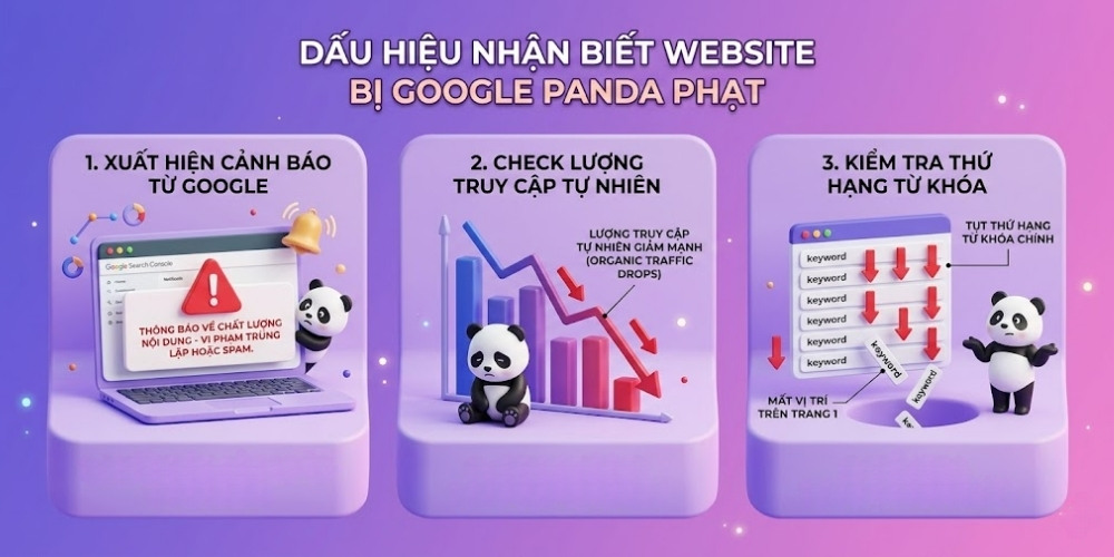 Dấu hiệu website bị Google phạt