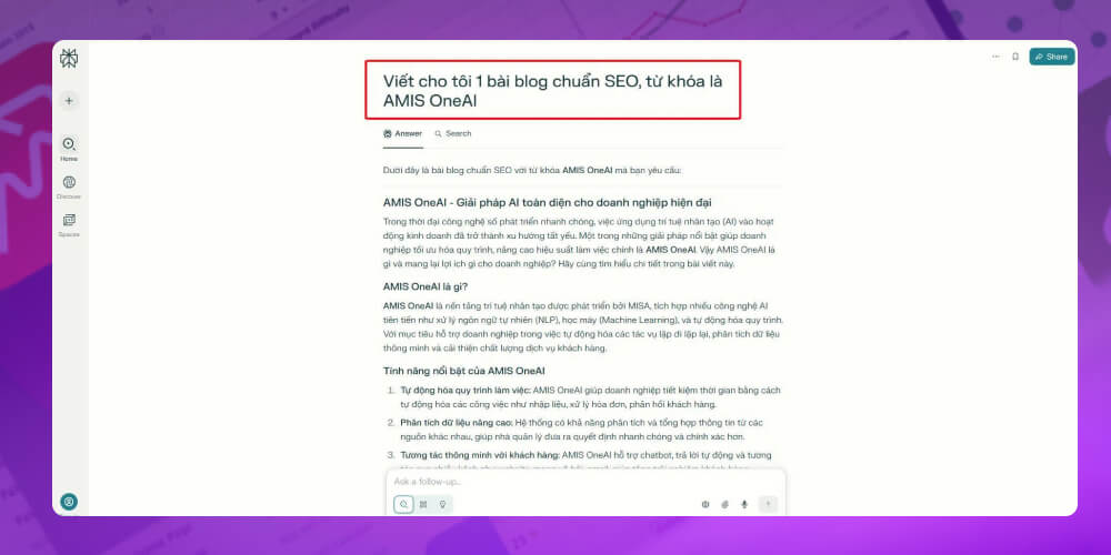 Công cụ SEO AI Perplexity