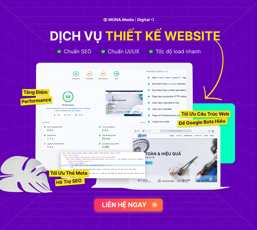 Dịch vụ thiết kế website MONA