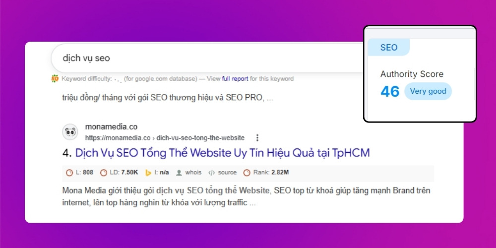 Domain cao dễ lên top Google