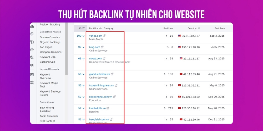 Chỉ số DR cao giúp thu hút backlink