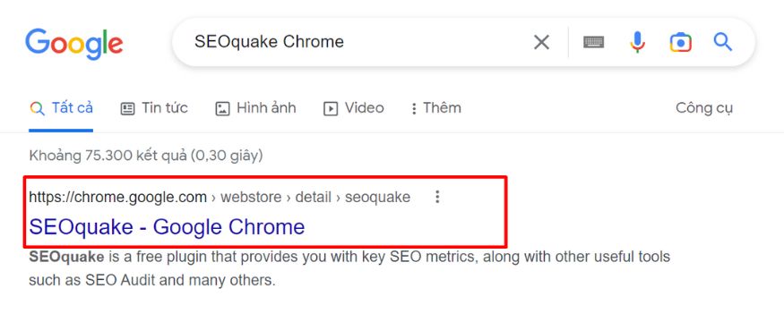 Truy cập vào link tải SEOquake trên Chrome