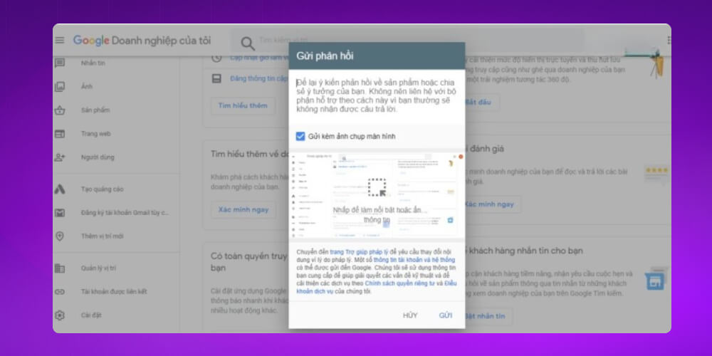 Gửi yêu cầu khôi phục