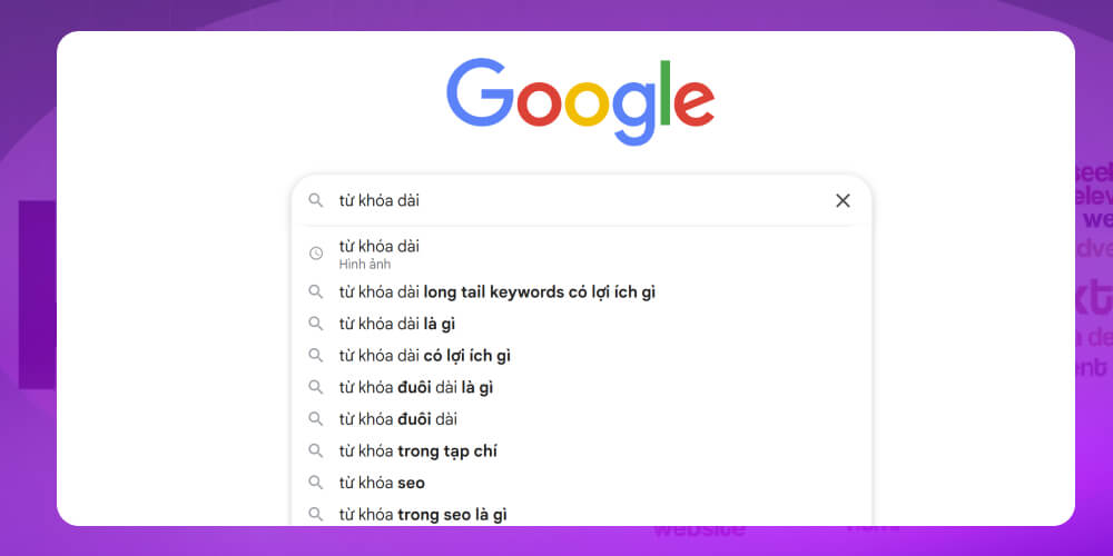 Hộp gợi ý của Google 