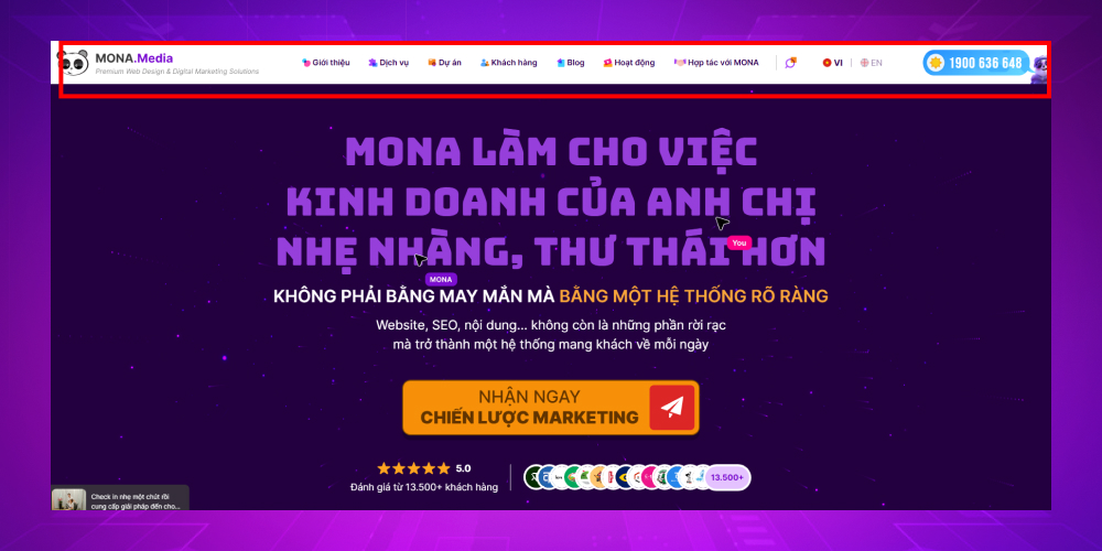 Phần header trên website là gì