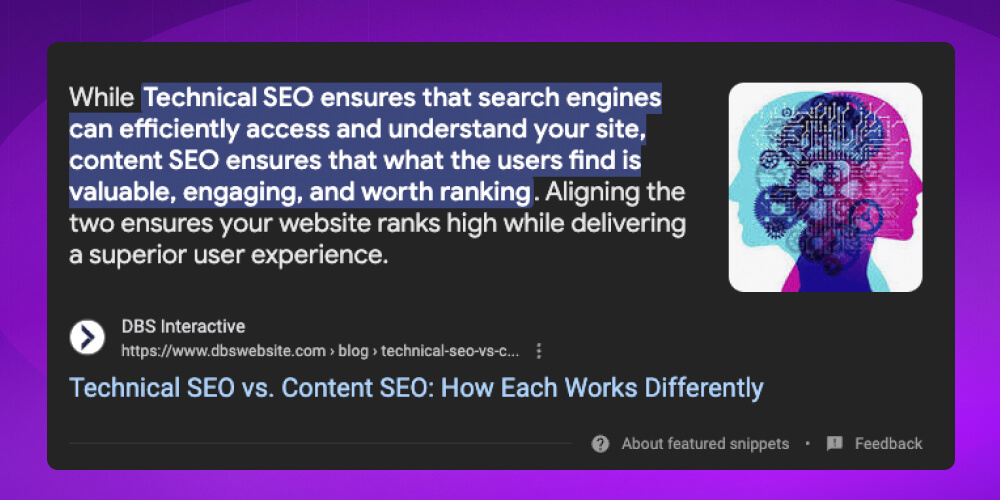 Snippets dạng định nghĩa 