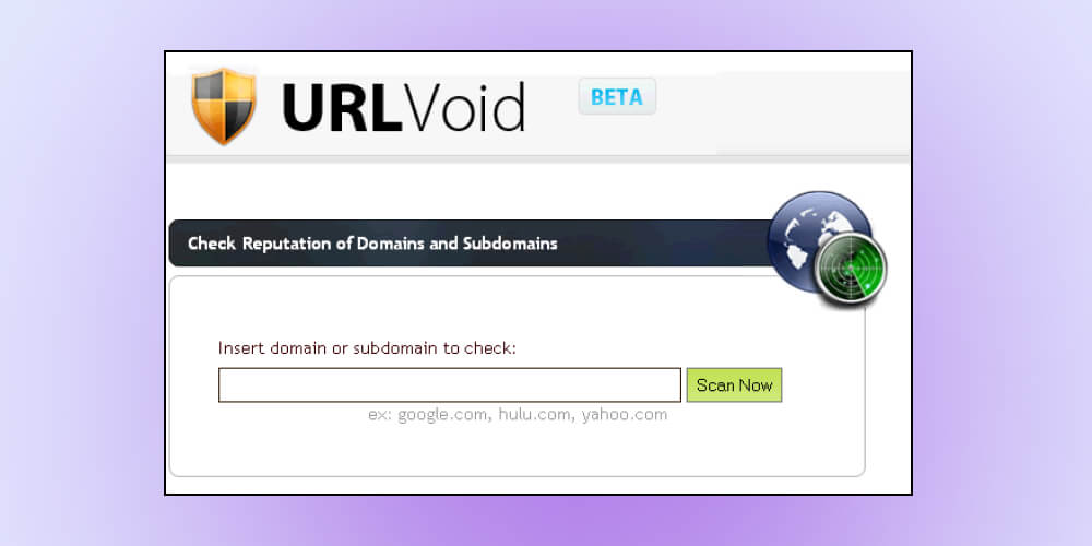 Cách kiểm tra độ uy tín của web bằng URL Void 