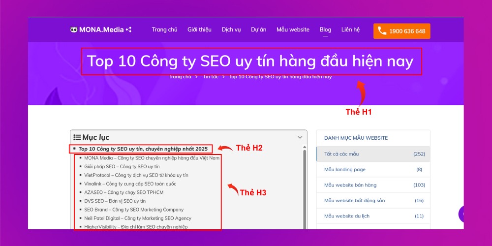 Thẻ heading 1 góp phần khiến cấu trúc văn bản rõ ràng hơn
