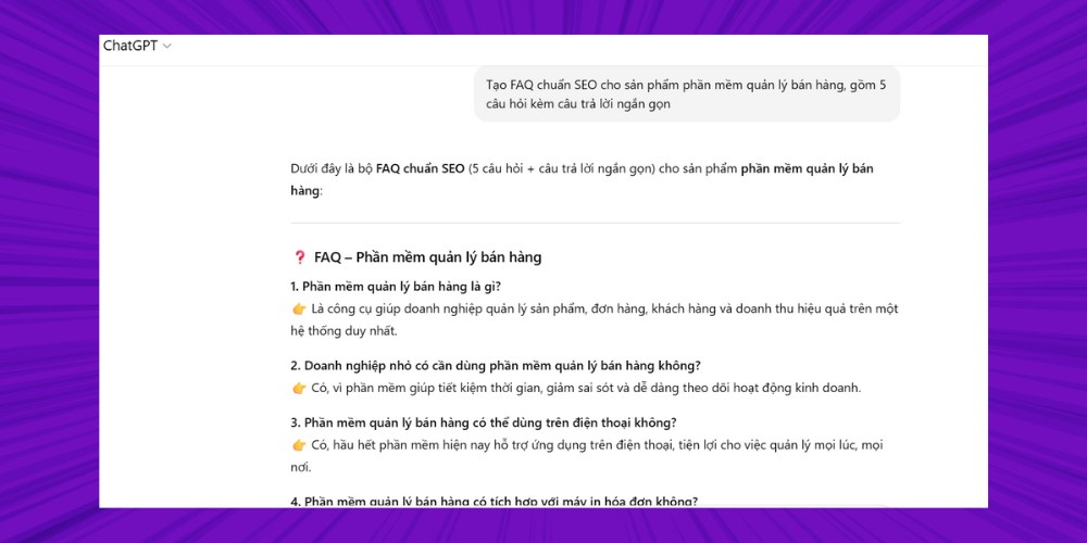 Tạo FAQ cho sản phẩm/dịch vụ bằng SEO GPT