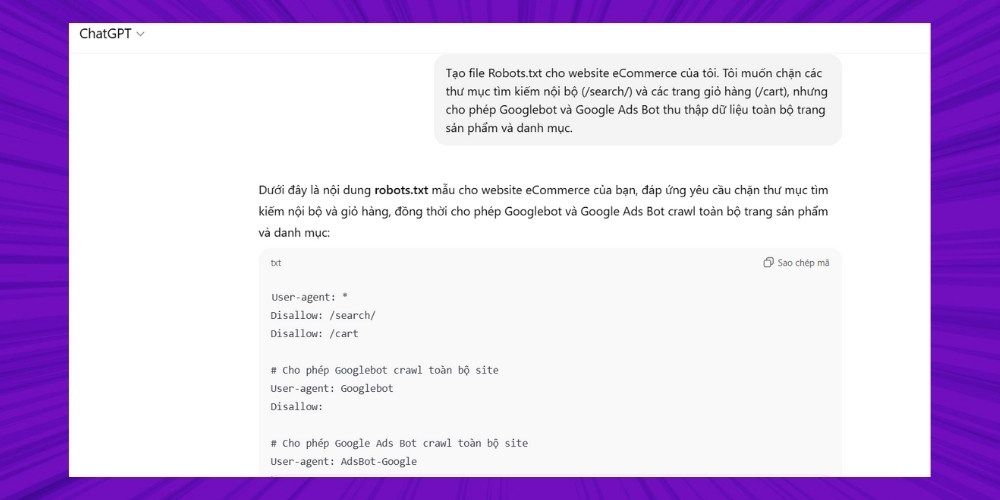 chiến lược SEO cho Chatgpt hỗ trợ tạo file robots txt chiến lược SEO cho Chatgpt hỗ trợ tạo file robots txt