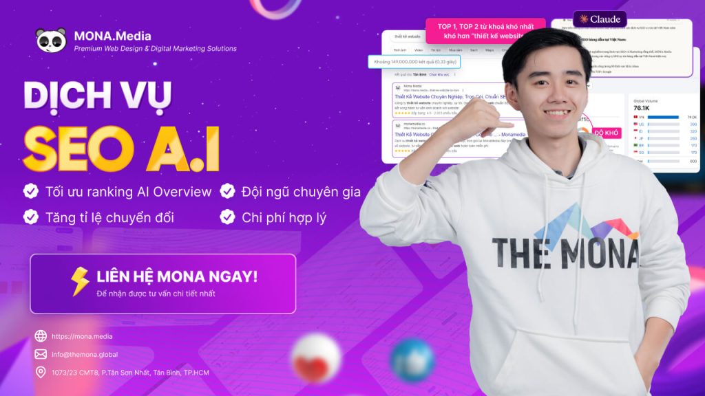 Dịch vụ SEO AI lên top bền vững tại MONA