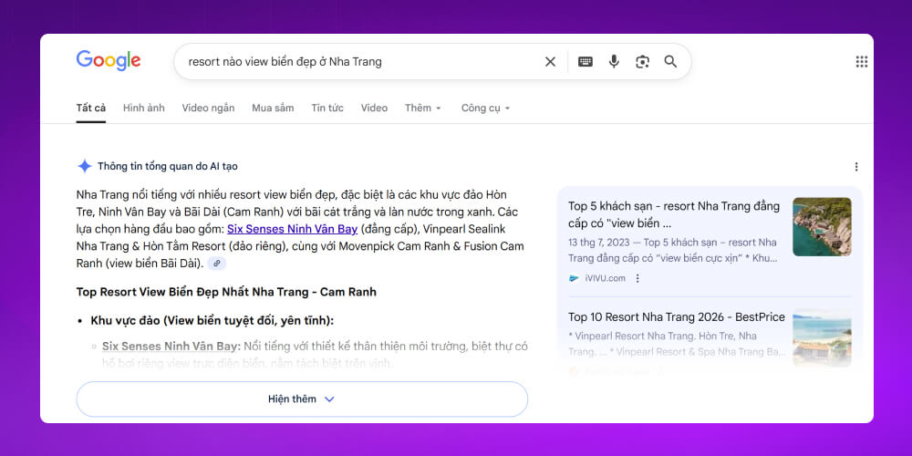 SEO du lịch trên AI Overviews