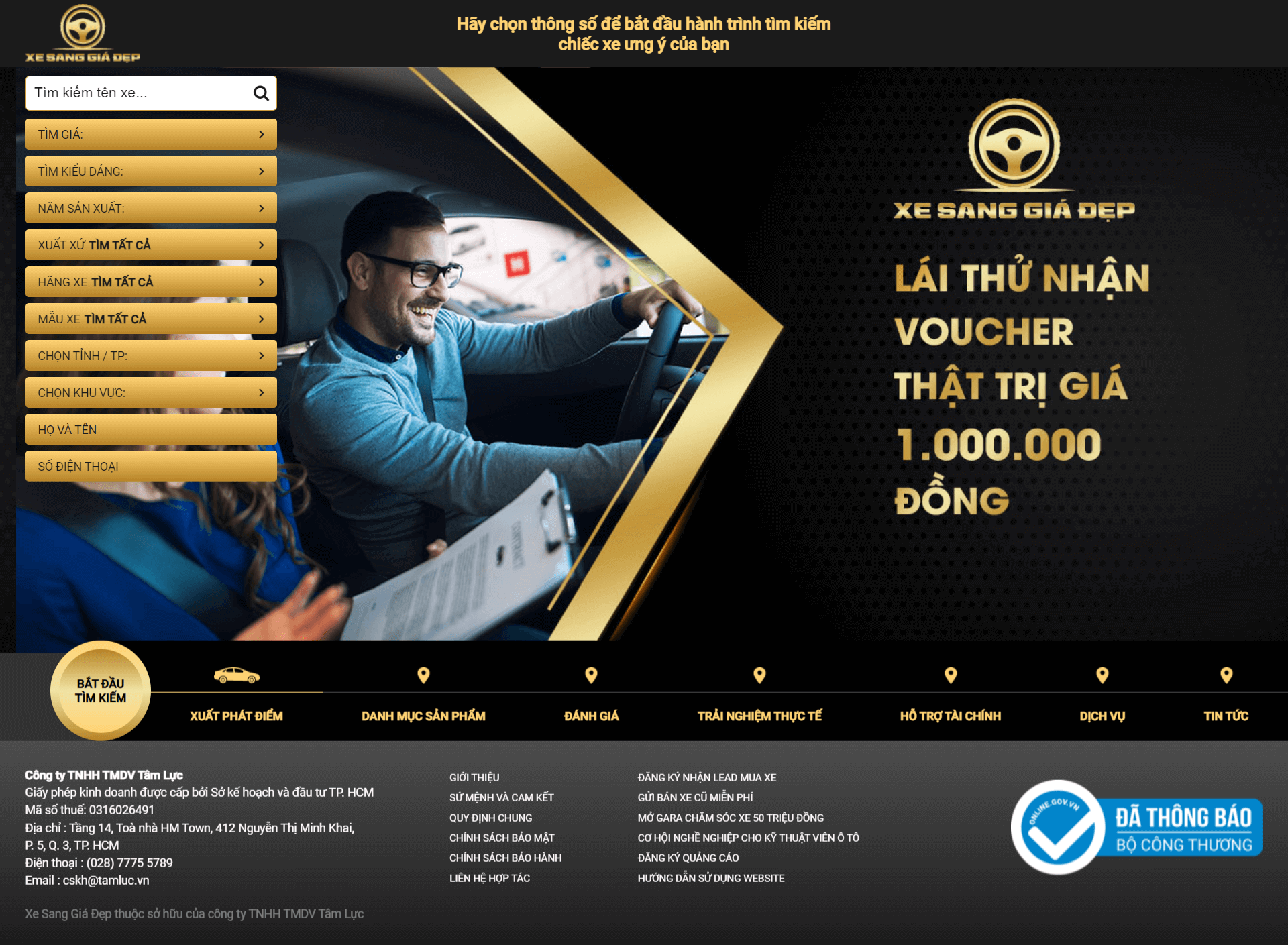 Mẫu website bán ô tô sang trọng