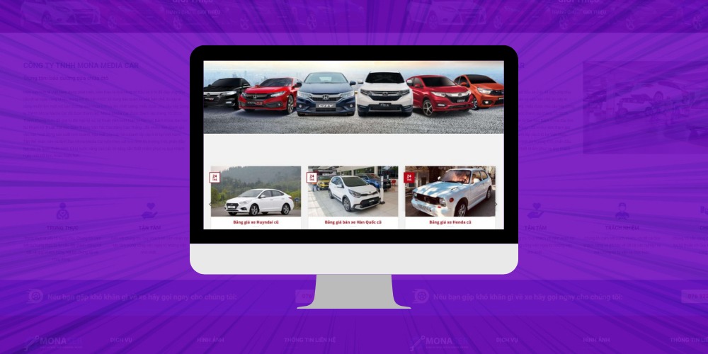 Thiết kế giao diện website ô tô đẹp mắt