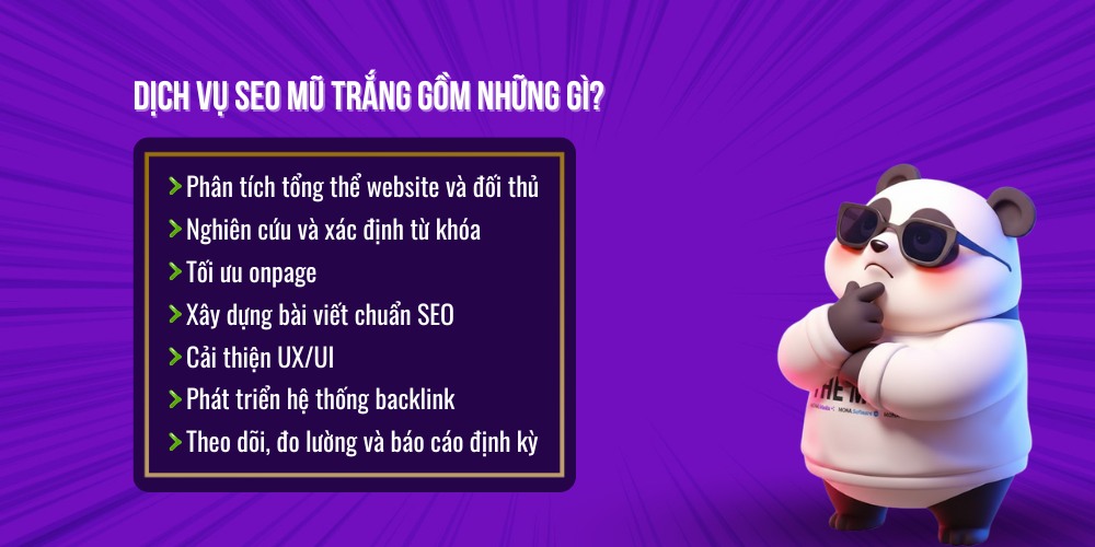 Những hạng mục trong dịch vụ SEO website mũ trắng