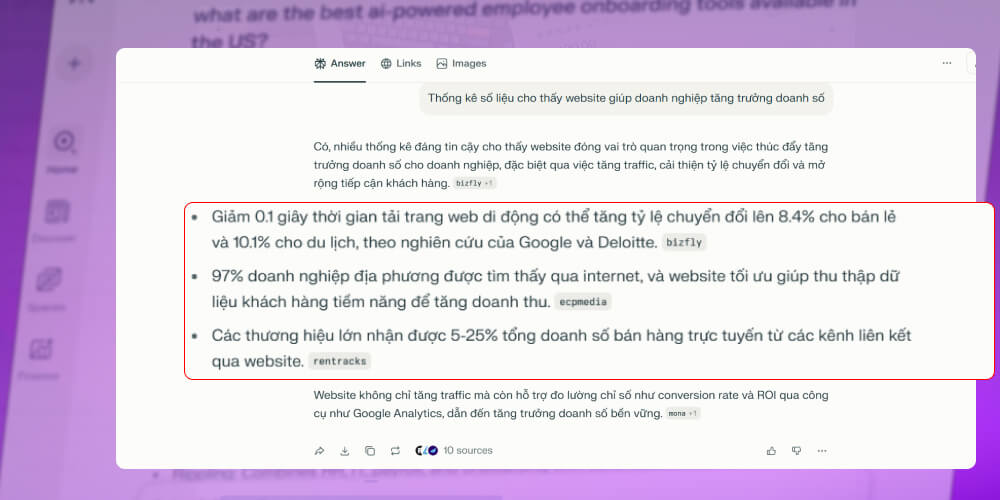 Sử dụng số liệu, nghiên cứu