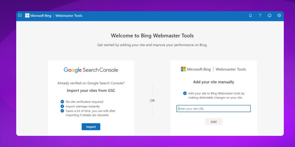 Cài đặt Bing Webmaster Tools