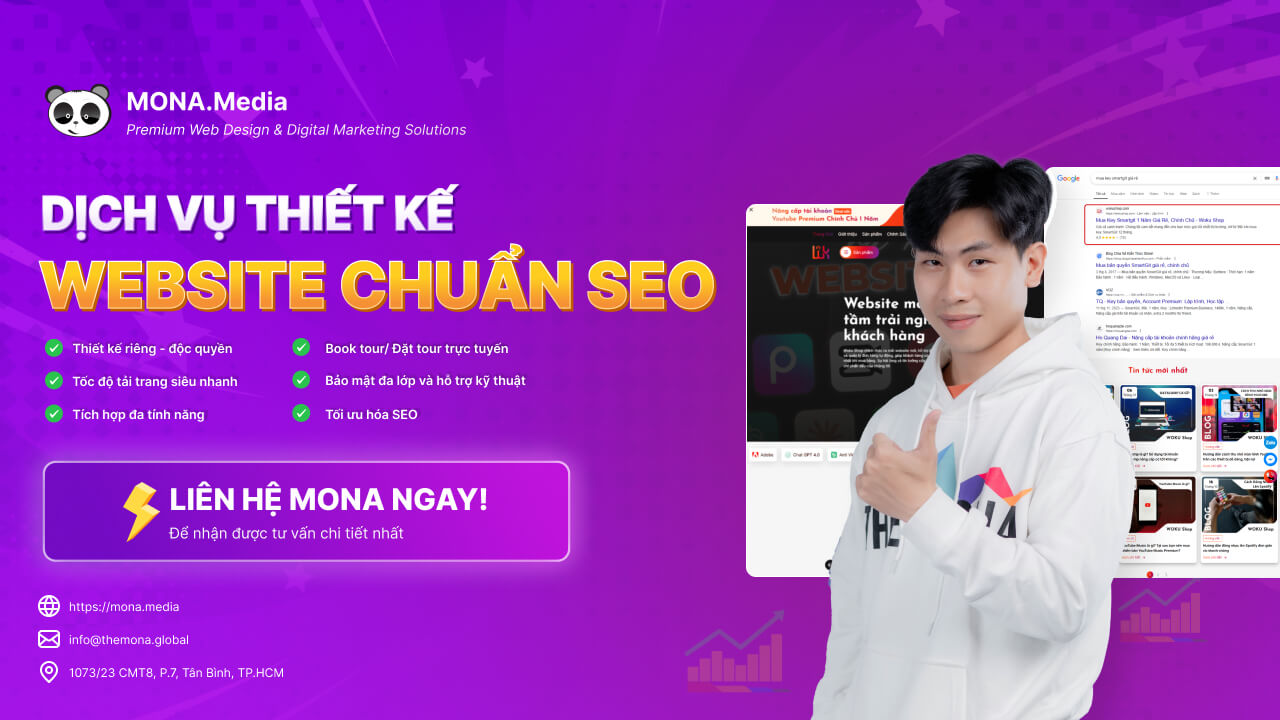 Dịch vụ thiết kế website chuyên nghiệp, chuẩn SEO tại MONA