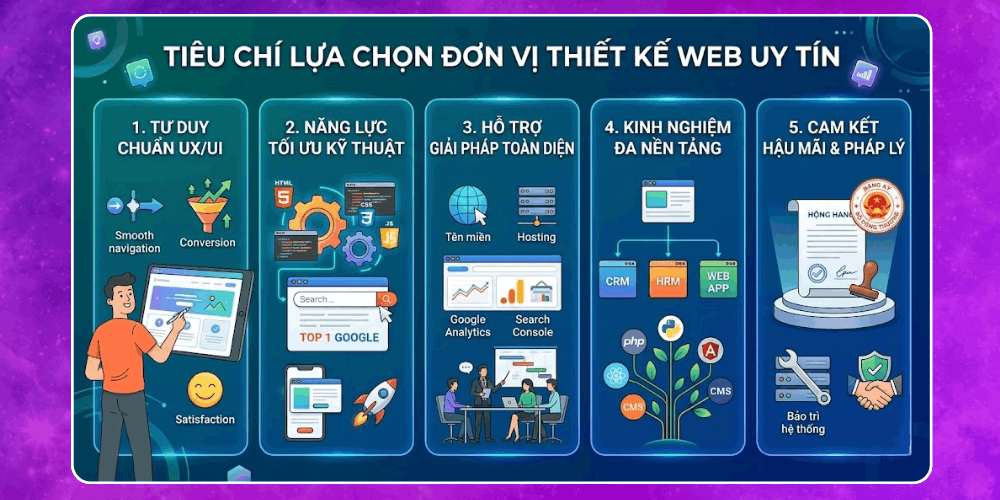 Các tiêu chí để chọn công ty thiết kế web uy tín